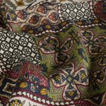Raso di viscosa - Effetto patchwork rosso multicolore Raso di viscosa - Effetto patchwork rosso multicolore