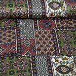 Satin de viscose - Effet patchwork, rouge multicolore