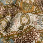 Raso di viscosa - Effetto patchwork ocra multicolore Raso di viscosa - Effetto patchwork ocra multicolore