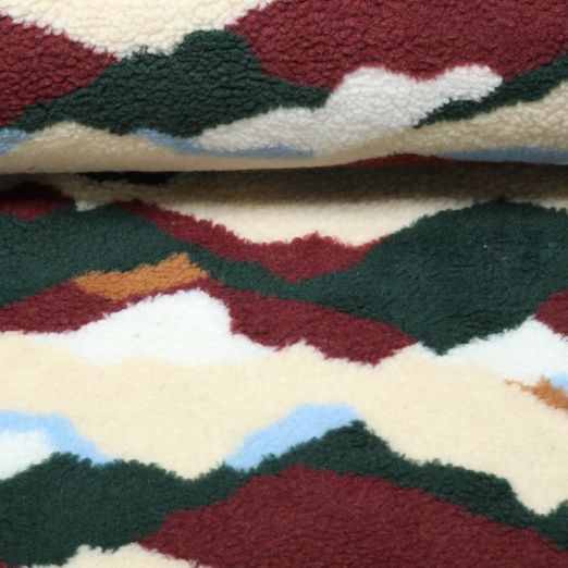 Polaire teddy - Motif abstrait multicolore