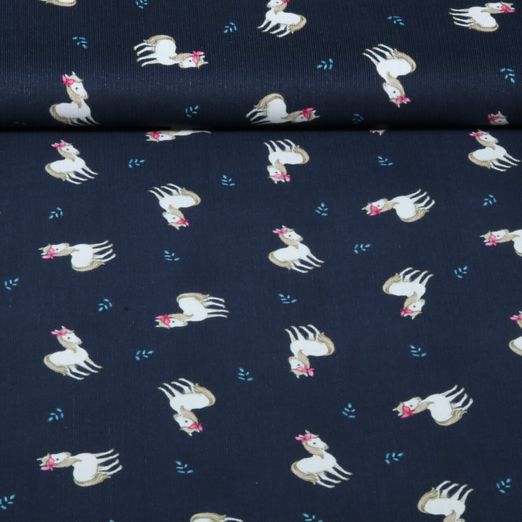 Babycord - Digital Kleines Pony Navy Babycord - Digital Kleines Pony Navy