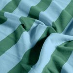 Sommarsweatshirt – French Terry med blockränder, ljusblå och grön