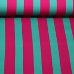 Sommersweat - French Terry Blockstreifen Pink Grün Sommersweat - French Terry Blockstreifen Pink Grün