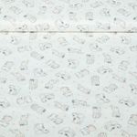 Popeline de coton - Motifs chats en impression numérique blanche Popeline de coton - Motifs chats en impression numérique blanche