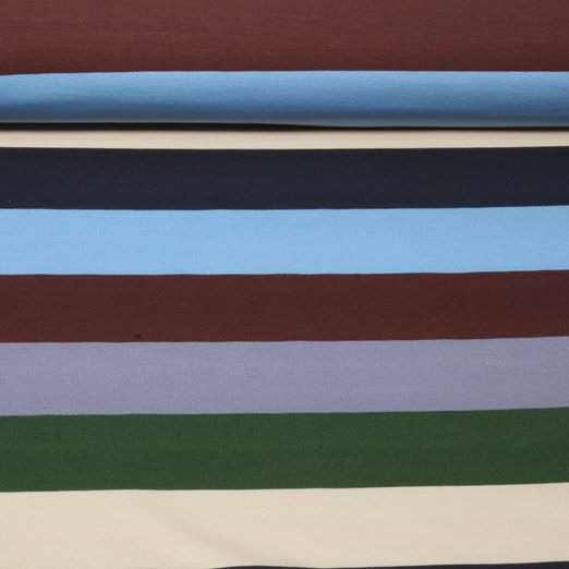 Sommersweat - French Terry Streifen XL Braun Multicolor Sommersweat - French Terry Streifen XL Braun Multicolor