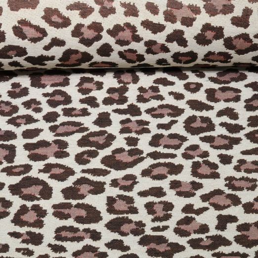 Toile canevas Jacquard Malawi Léopard Beige Marron Toile canevas Jacquard Malawi Léopard Beige Marron