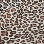 Canvas – Jacquard, leopardmönster, beige och brunt Canvas – Jacquard, leopardmönster, beige och brunt