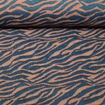 Toile canevas Jacquard Tanzani Zèbre Bleu pétrole Orange Toile canevas Jacquard Tanzani Zèbre Bleu pétrole Orange