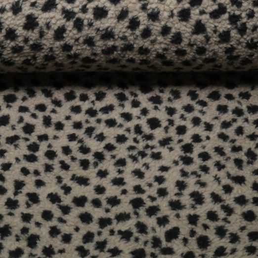 Polaire teddy - Léopard taupe noir Polaire teddy - Léopard taupe noir
