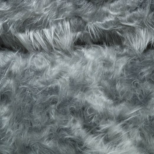 Fourrure synthétique hirsute, gris uni