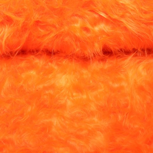 Fourrure synthétique hirsute, orange uni Fourrure synthétique hirsute, orange uni