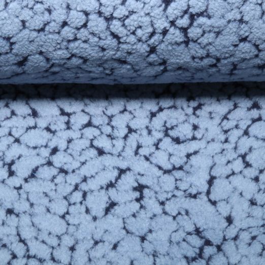 Teddyfleece - Jacquard Leo Blau Teddyfleece - Jacquard Leo Blau