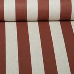 Toile canevas - Motif rayé façon lin, Beige Rouille