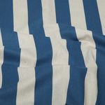 Canvas - Leinenoptik Blockstreifen Beige Jeansblau