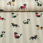 Toile canevas - Chats numériques en pull d'hiver avec des rayures Beige Toile canevas - Chats numériques en pull d'hiver avec des rayures Beige