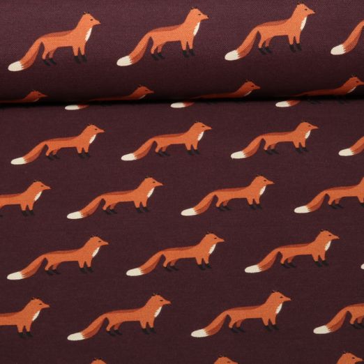 Toile canevas - Effet lin, renards Bordeaux