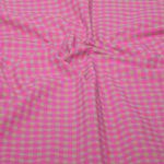 Seersucker - Carreaux rose vif et beige