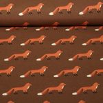 Toile canevas - aspect lin, renards marron