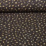 Toile canevas - Effet lin Léopard marron foncé