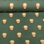 Toile canevas - Effet lin, hiboux, Kaki Toile canevas - Effet lin, hiboux, Kaki