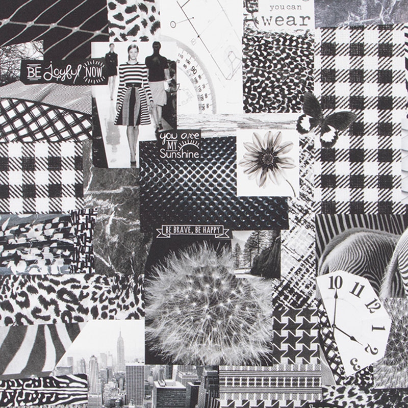 Toile canevas - Moodboard numérique noir et blanc-1 Toile canevas - Moodboard numérique noir et blanc-1