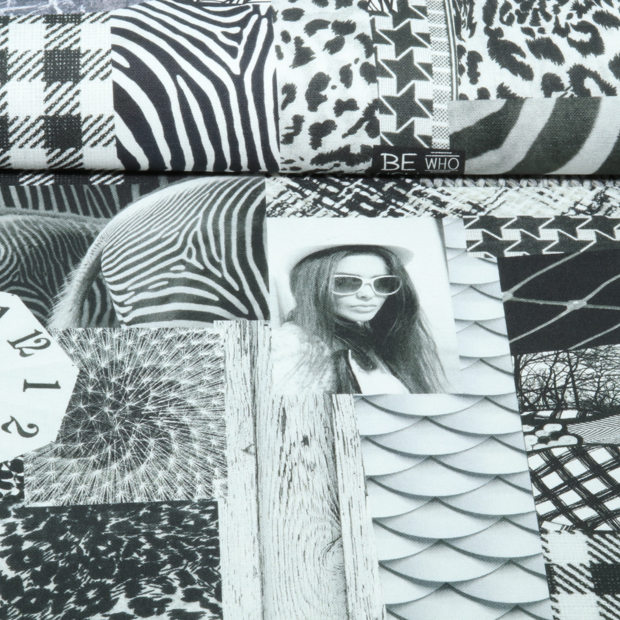 Toile canevas - Moodboard numérique noir et blanc-0 Toile canevas - Moodboard numérique noir et blanc-0
