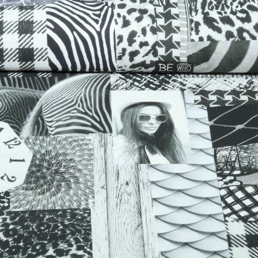 Toile canevas - Moodboard numérique noir et blanc Toile canevas - Moodboard numérique noir et blanc