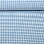 Seersucker - Karo Hellblau Ecru Seersucker - Karo Hellblau Ecru