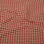Seersucker - Carreaux rouge brique et Beige