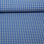 Seersucker - Karo Royalblau Beige Seersucker - Karo Royalblau Beige