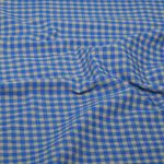 Seersucker – A quadri blu reale e beige