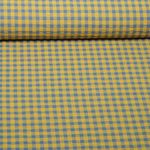 Seersucker - Karo Ockergelb Blau Seersucker - Karo Ockergelb Blau