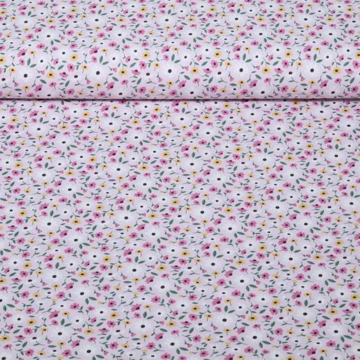 Popeline de coton - Petites fleurs roses Popeline de coton - Petites fleurs roses