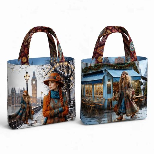 Canvas Taschen Panel - Stenzo Digital Wendetasche Xmas Boho Multicolor