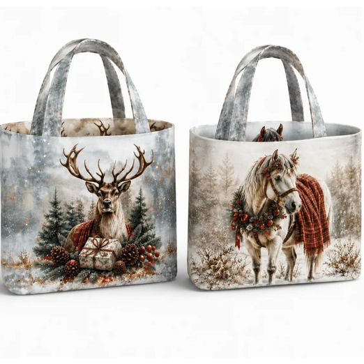 Canvas Taschen Panel - Stenzo Digital Wendetasche Xmas Tiere Multicolor Canvas Taschen Panel - Stenzo Digital Wendetasche Xmas Tiere Multicolor