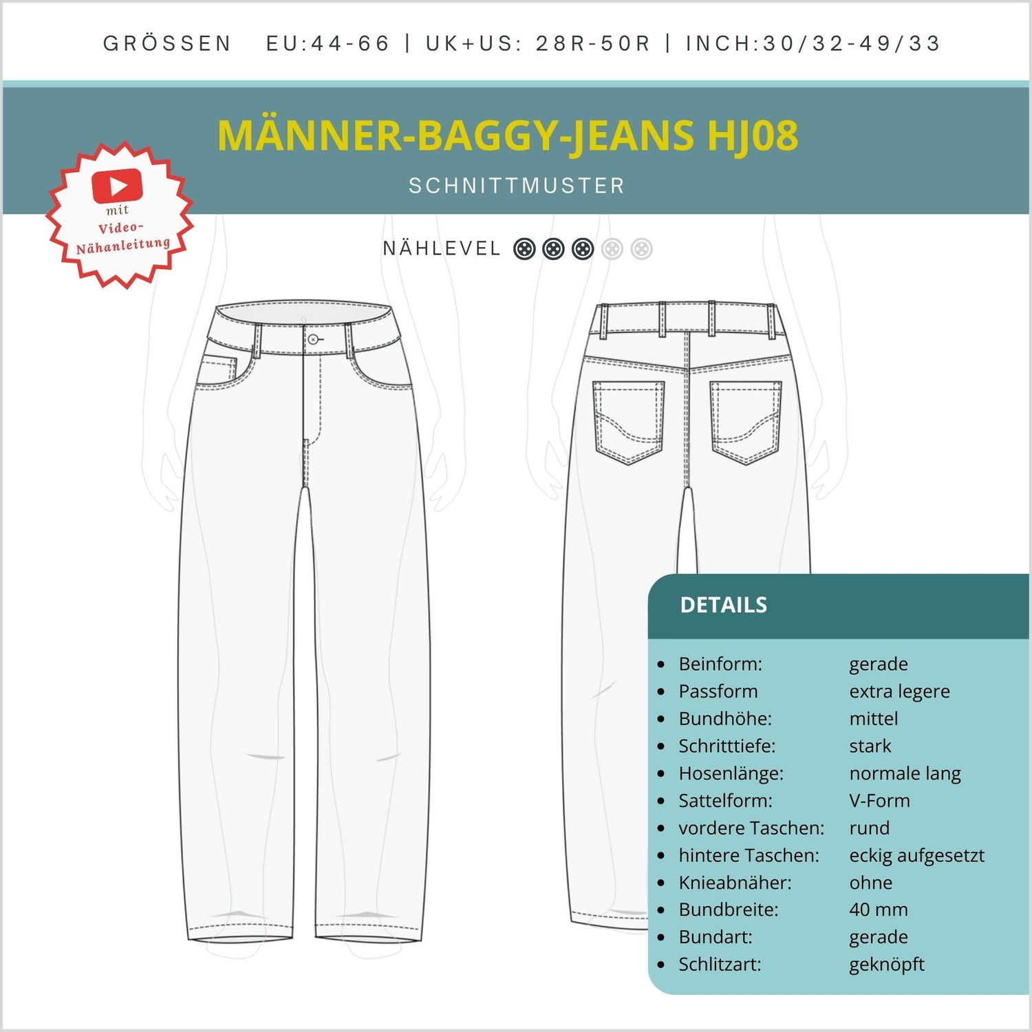 Baggy - Jeans - Schnittmuster eBook-4 Baggy - Jeans - Schnittmuster eBook-4