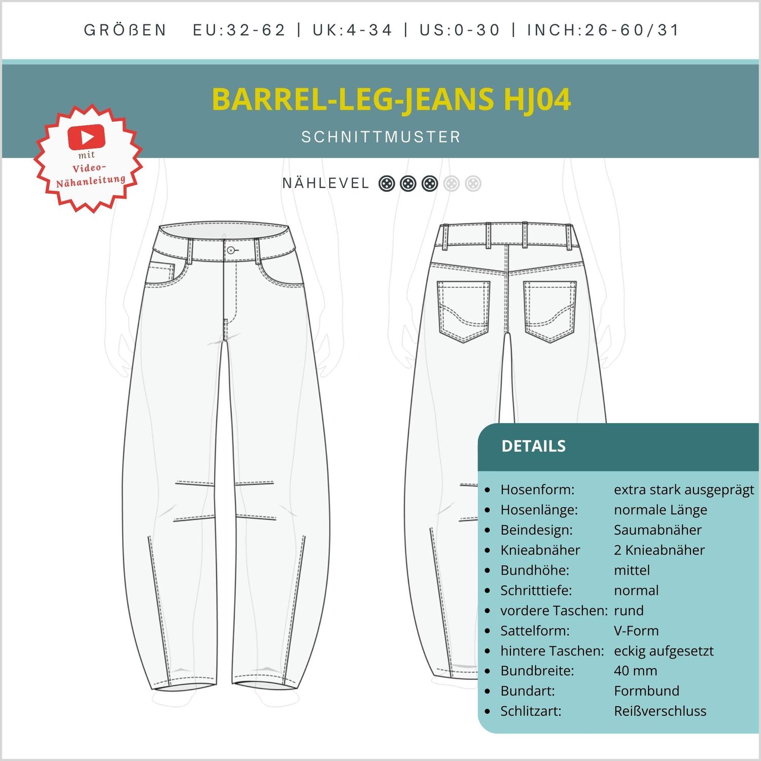 Hose - Barrel-Leg-Jeans - Schnittmuster eBook-4 Hose - Barrel-Leg-Jeans - Schnittmuster eBook-4