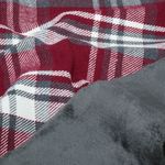 Mantelstoff – Tweed Karo mit Fellabseite Bordeaux