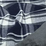 Mantelstoff – Tweed Karo Navy mit Fellabseite