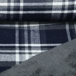 Mantelstoff - Tweed Karo Navy mit Fellabseite Mantelstoff - Tweed Karo Navy mit Fellabseite