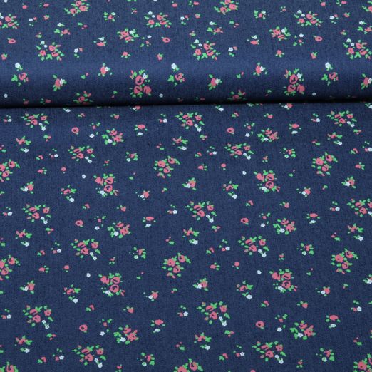 Jeans stretch à petites fleurs, bleu marine Jeans stretch à petites fleurs, bleu marine