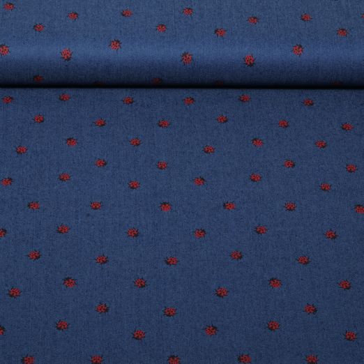Jeans stretch « Petites coccinelles » bleu marine