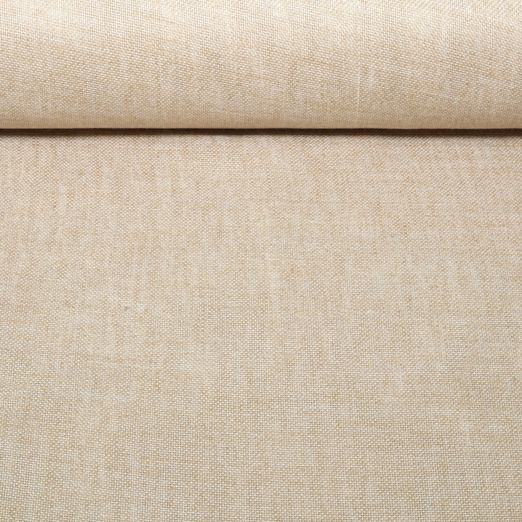 Vorhangstoff Zoe - Extrabreit 310cm Uni Leinenoptik Beige