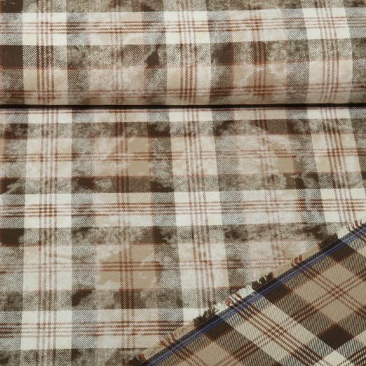 Flanell - B-Trendy Doubleface Karo Braun Flanell - B-Trendy Doubleface Karo Braun