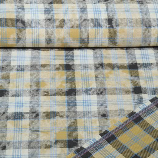 Flanell - B-Trendy Doubleface Karo Ocker Flanell - B-Trendy Doubleface Karo Ocker