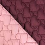 Tissu matelassé - Imperméable, cœurs Bordeaux Tissu matelassé - Imperméable, cœurs Bordeaux
