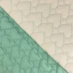 Tessuto trapuntato - Impermeabile, cuori, menta chiaro Tessuto trapuntato - Impermeabile, cuori, menta chiaro