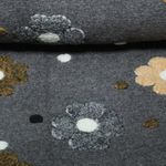 Mantelstoff - B-Trendy 3D-Blumen Grau Mantelstoff - B-Trendy 3D-Blumen Grau