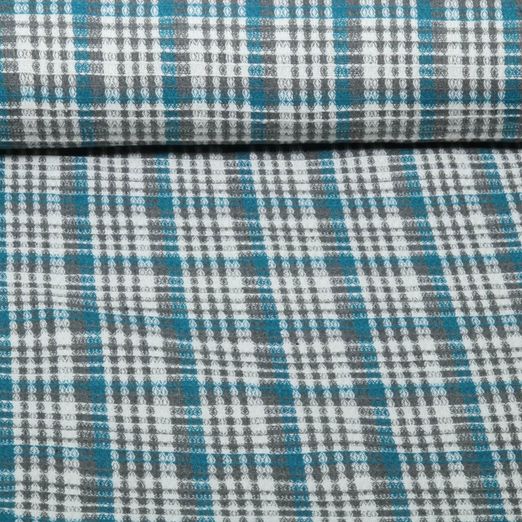 Waffelpiqué - B-Trendy Karo Türkis Waffelpiqué - B-Trendy Karo Türkis