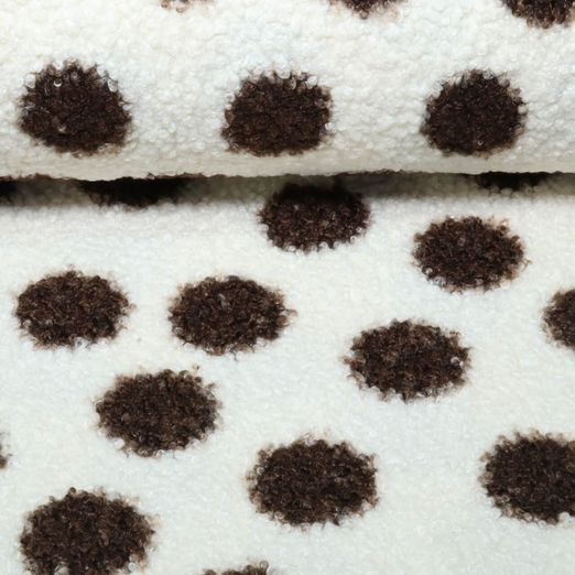 Tissu pour nounours - B-Trendy Grands pois marron